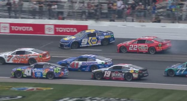 Visit Elliott, Logano tangle in final-stage wreck page